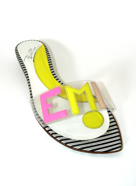 Chaussures Vintage Emilio Pucci Taille 40 - Talons Découverts Multicolore Cuir - Occasion