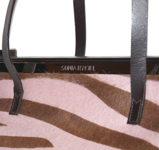Mules Sonia Rykiel Vintage - Fourrure Zébrée Marron, Talon Kitten - Taille 39 - Occasion Bon état