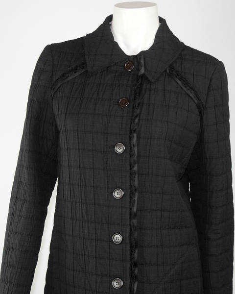 Manteau Homme Vintage En Coton Noir Taille 48 - Occasion Très Bon état - Fabriqué En France