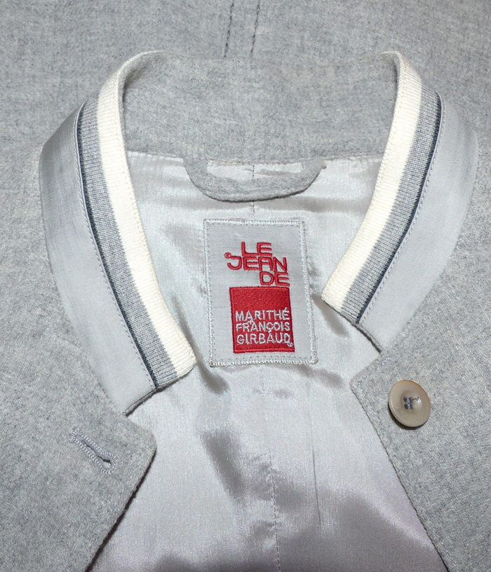 Veste En Laine Grise Imprimée Marithé Et François Girbaud | Taille 38 | Style Vintage