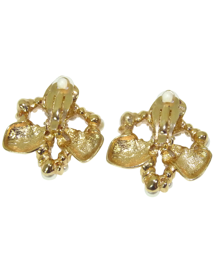 Boucles D'oreilles Clips GUY LAROCHE PARIS - Dorées - Occasion Avec Traces De Vert-de-gris