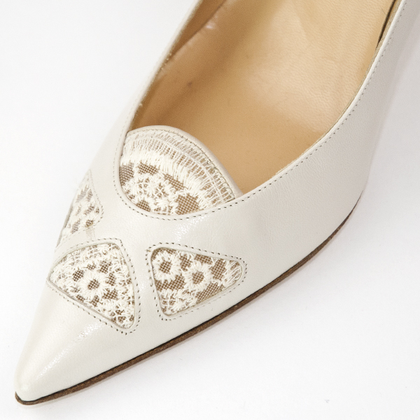 Escarpins En Cuir Ivoire SWEET - Pointure 39 EU - Talons 2 à 7 Cm - Occasion Très Bon état