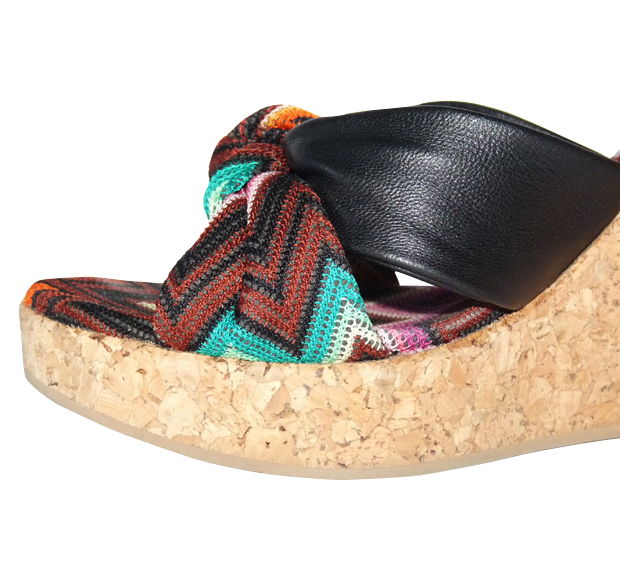 Sandales Compensées Taryn Rose Keely - Taille 7.5 US - Noir, Tressé Liège - Occasion