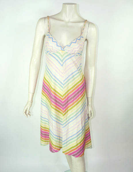 Robe Missoni En Maille De Viscose - Multicolore Nude - Taille 38 - Occasion Très Bon état - Style Classique