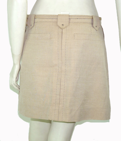 Mini-jupe Guess En Lin-coton Vert Taille 36 - Excellent état