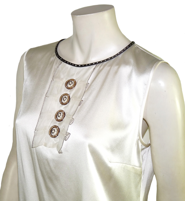 Chemisier En Soie Designer Ellie Tahari - Taille XL, Multicolore, Occasion Très Bon état
