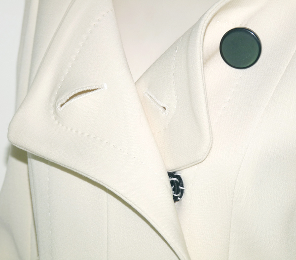 Manteau En Laine PAULE KA Avec Ceinture - Taille F40/D38, Noir Et Blanc - Occasion Très Bon état