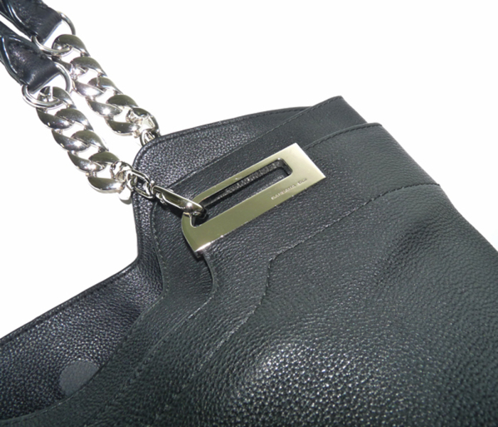 Sac à Main En Cuir Noir Signé BARBARA BUI - Taille Moyenne, Excellent état, Porté Une Fois