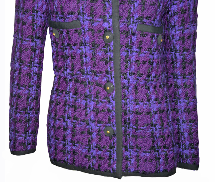 depot vente de luxe en ligne veste chanel en tweed violet ...
