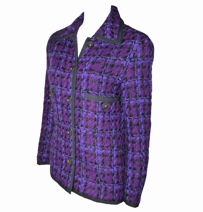 depot vente de luxe en ligne veste chanel en tweed violet ...