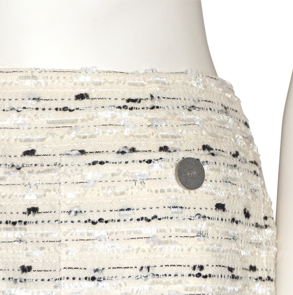 Jupe En Tweed Chiné WEILL Taille 38 - Laine Bleu Gris - État Exceptionnel