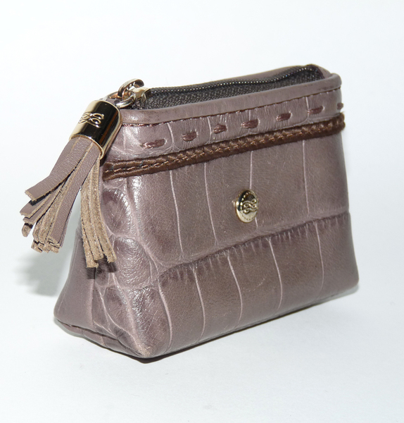 Porte-monnaie Zippé Yck En Cuir Façon Crocodile - Neuf Avec étiquettes, Unisexe