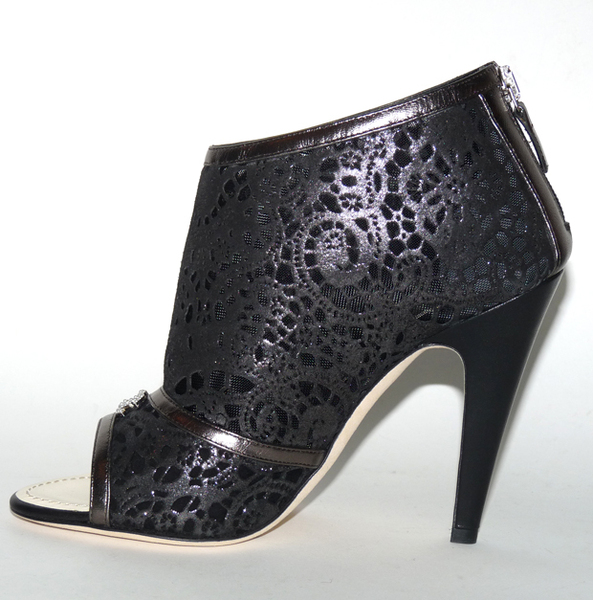 Bottines Barbara Bui Noires - Cuir Et Dentelle, Talon Aiguille 11.5 Cm, Taille 39