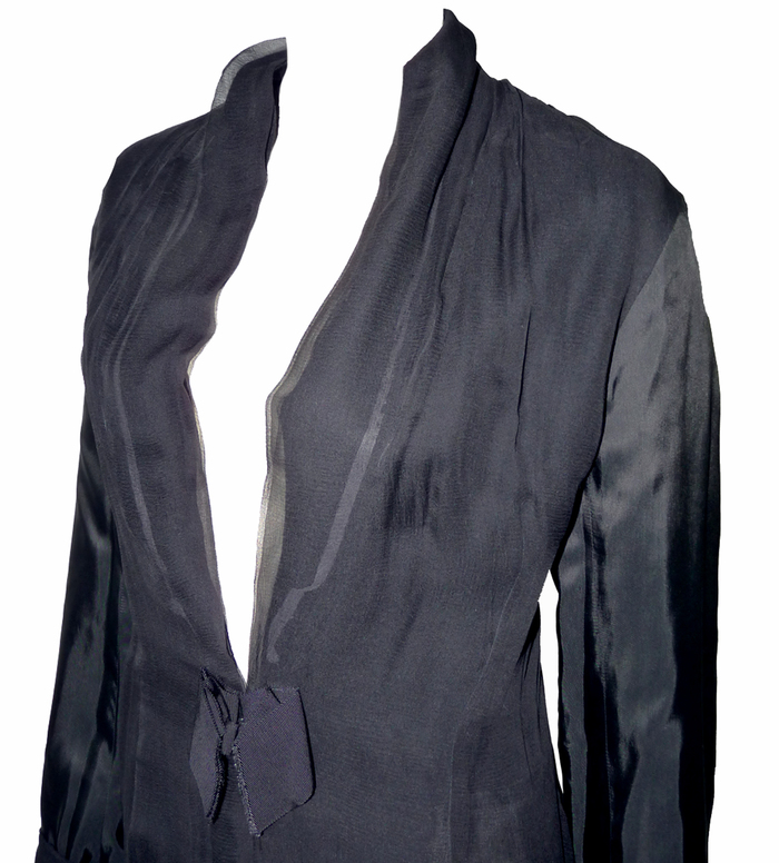 Veste Lanvin Hiver 2003 En Alpaga, Laine Et Lin - Taille 40 (US 10) - Noir Avec Manches Tricotées - Occasion Très Bon état