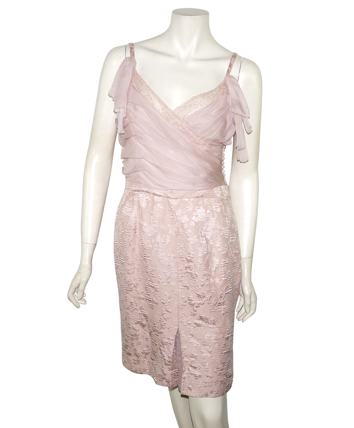 Robe BCBG En Soie 100% Mousseline Rose - Taille 0, Sans Manches, Style Trapeze, Neuf Sans étiquette