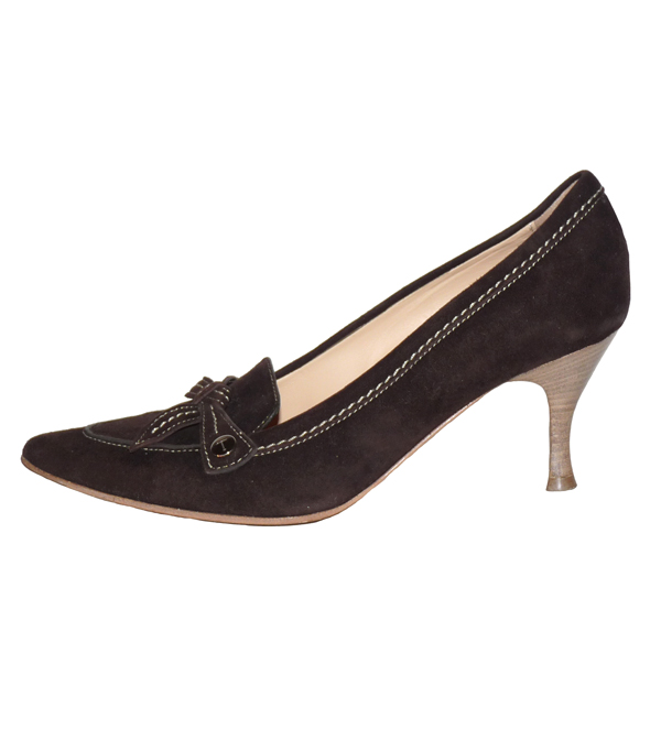 Escarpins TED LAPIDUS En Daim Marron - Talons Compensés - Taille 36 - Occasion Bon état