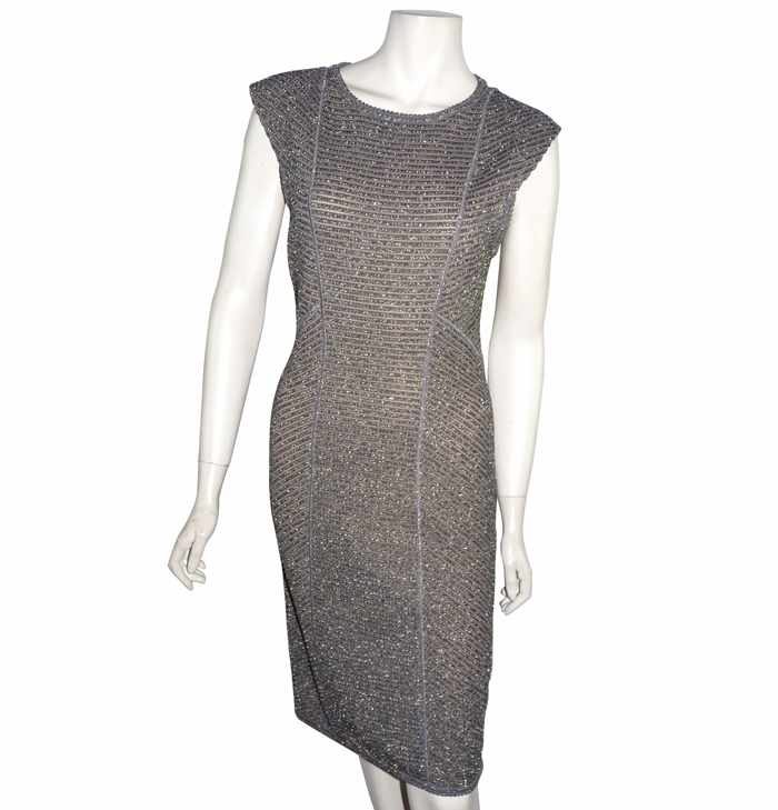 Robe Missoni Milano Emblématique - Maille Crochet Multicolore, Taille 38, Longueur Midi - Occasion Parfait état