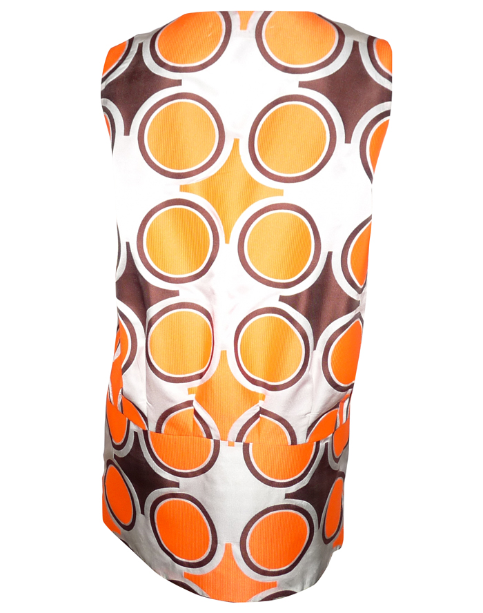 Top Tunique 100% Soie French Connection Orange - Taille 40F (12UK) - Sans Manches - Occasion