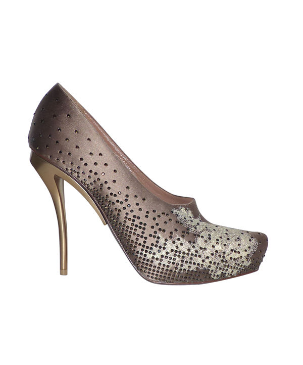 Escarpins Talons Compensés GRACELAND Couleur Taupe Avec Strass - Taille 38 - Occasion TOP