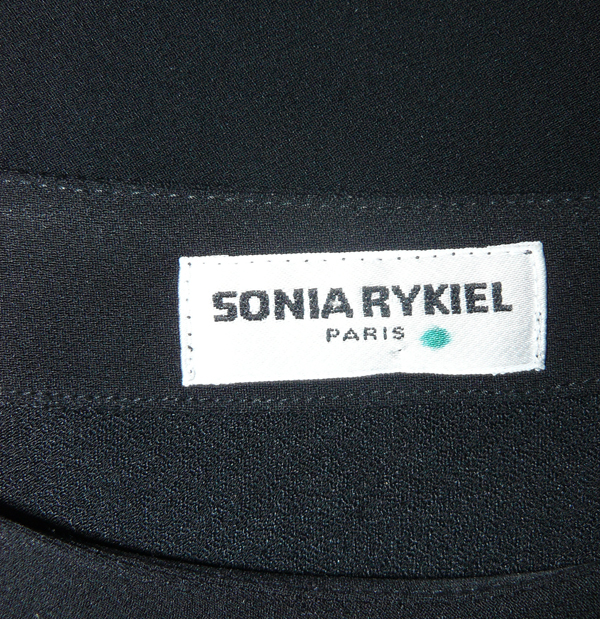 Robe Sonia Rykiel En Velours Ras Noir - Taille 40fr - Motif Lèvres Rouges - Occasion Très Bon état