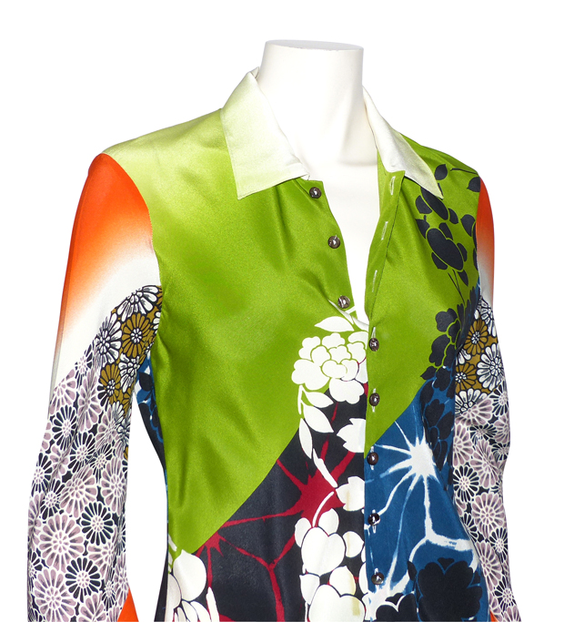 Chemisier En Soie Jean Paul Gaultier Imprimé Psychédélique - Taille IT42, État Parfait