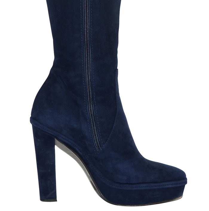 Bottes FREE LANCE GERONIMO En Cuir Daim Bleu Marine Taille 38.5 - Excellent état