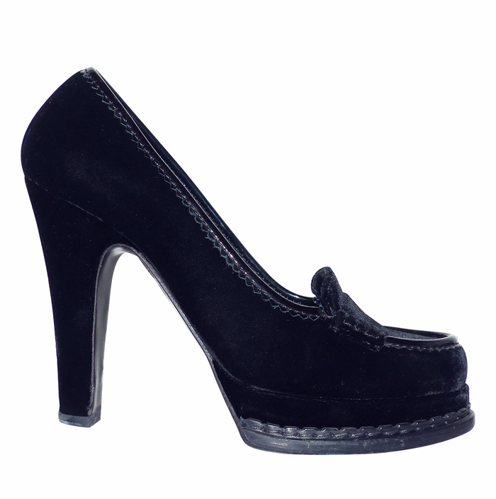 Escarpins Zara Plateforme Velours Noir - Pointure 40, Excellent état, Occasion