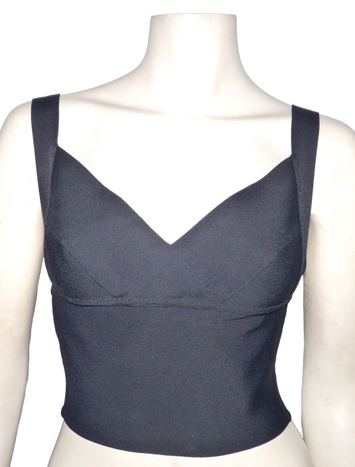 Bustier Noir En Viscose - Taille 1 - Occasion Très Bon état - Sans Marque
