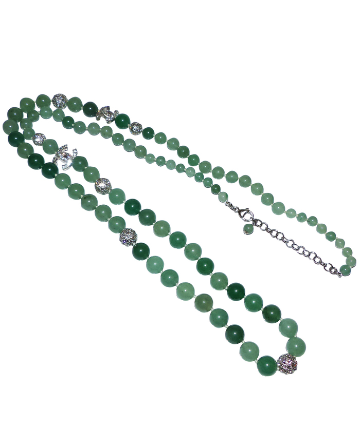 Collier Sautoir Perles De Verre Camaïeu Brun/marron - Longueur 120 Cm Occasion