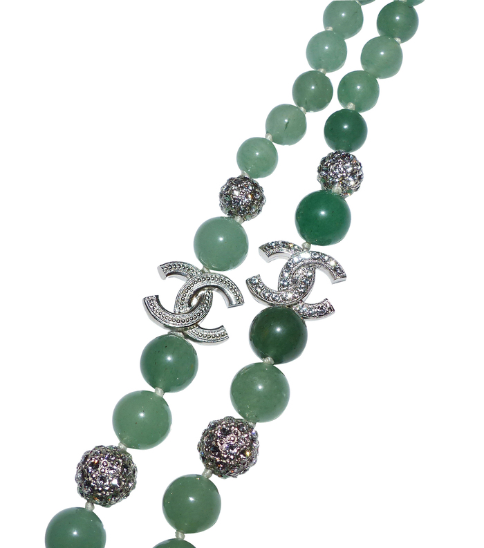 Collier Sautoir Perles De Verre Camaïeu Brun/marron - Longueur 120 Cm Occasion
