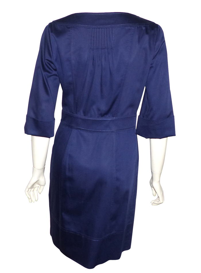 Robe Diane Von Furstenberg - Taille 8 US, Bleu Acier, Manches Longues - Neuf Avec étiquettes