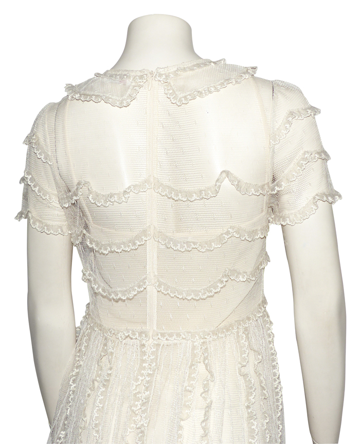 Robe RED Valentino Volants Rouge/ivoire/gingham - Taille S, Neuve étiquettes