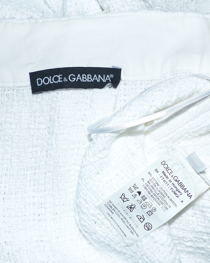 Jupe Courte Dolce & Gabbana – Taille 14 Ans – Blanc – Coton Stretch – Neuf Avec étiquettes