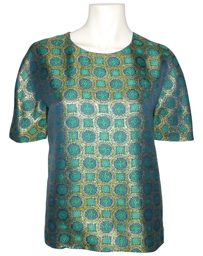 Tunique ESPRIT Taille S Bleu-vert Avec Broderies - Occasion Très Bon état, Manches Courtes En Coton/polyester