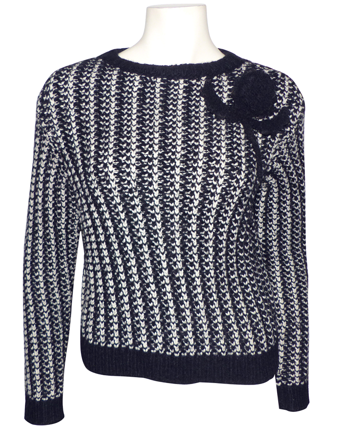 Pull Valentino Vintage Femme En Laine Noire | Taille XL | Style Découpe Et Filet | Années 80