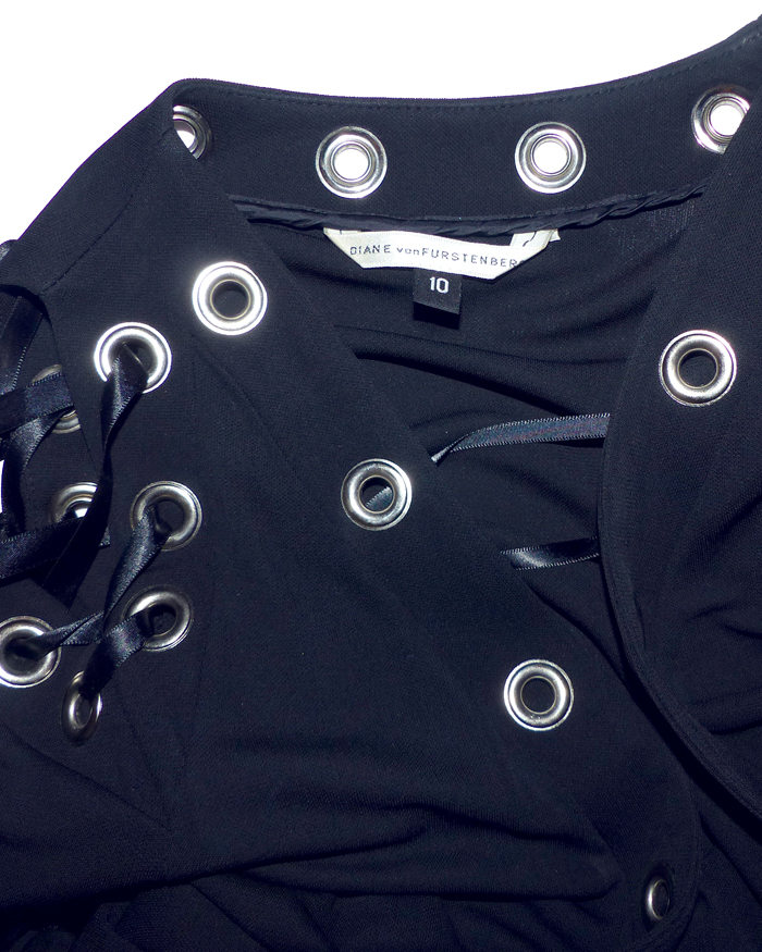 Robe Diane Von Furstenberg Urara à Oeillets Noir Taille 12 - Occasion Très Bon état (portée Une Fois)