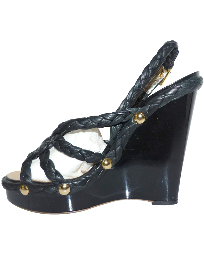 Bottes D'hiver Pour Enfants En Cuir Noir Roberto Cavalli - Pointure UK 3 (équivalent 36) - Très Bon état