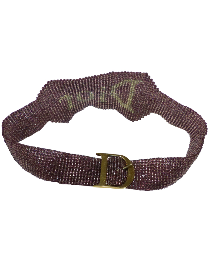 Parure De Bijoux Vintage Ras De Cou Et Bracelet - Maille Métal Et Perles De Verre, Couleur Argenté