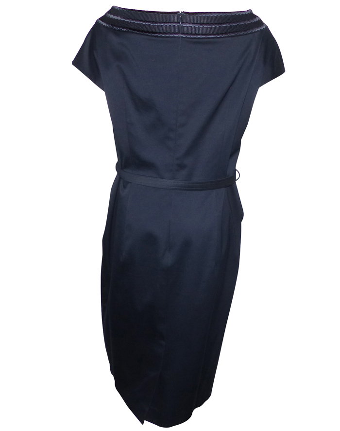 Robe De Soirée ESCADA Neuve - Bleu Marine, Paillettes, Col Rond - Taille 36 (S) - Avec étiquettes