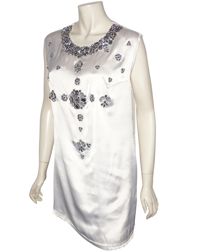 Robe Tunique Blanche COP COPINE - Taille 40/42, Extensible (coton Lycra), Mini - Occasion Très Bon état