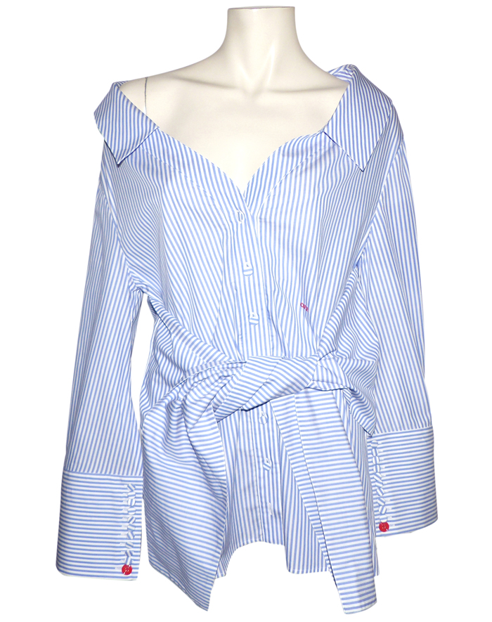 Chemise Femme XXL Bleu Et Blanc – Occasion Très Bon état – Coupe Régulière
