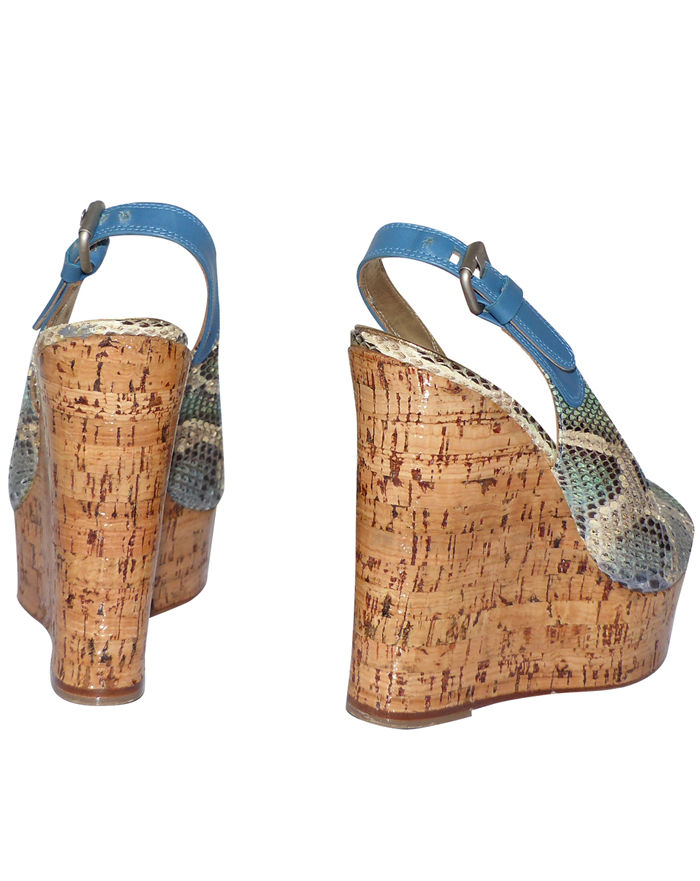 Sandales à Talons Gianmarco Lorenzi - Taille 38.5 - Cuir Blanc - Occasion Parfait état