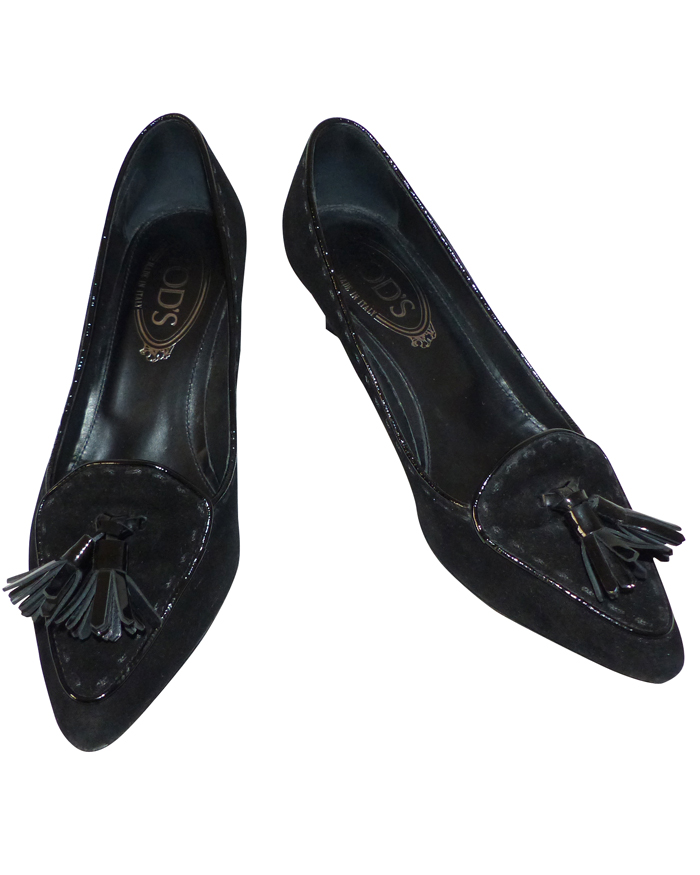 Escarpins Andy By Semer Noir - Cuir Verni Et Daim - Taille 37 - Talon Haut - Occasion (jamais Portés)
