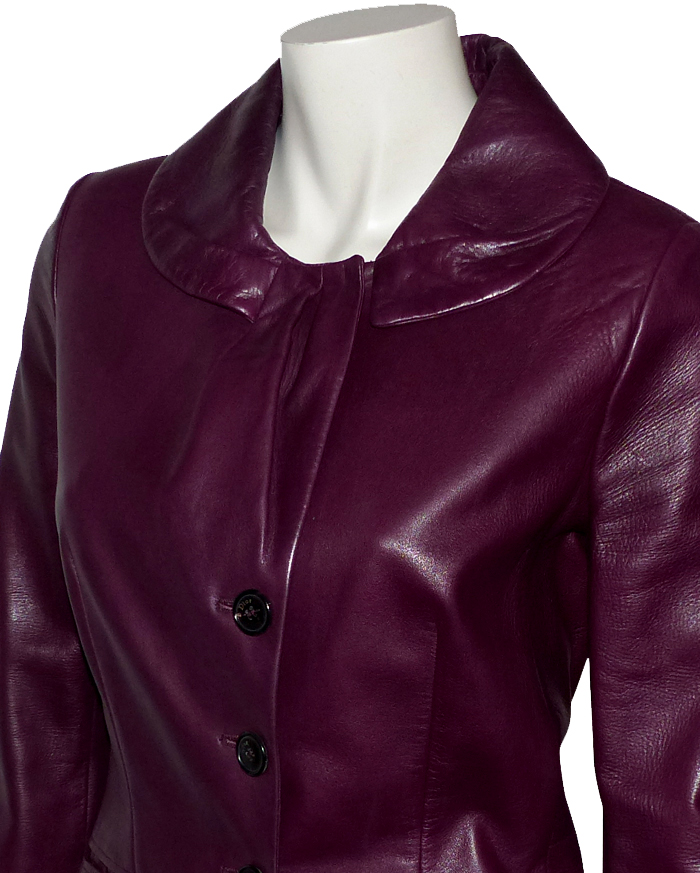 Veste Femme En Cuir D'Agneau Blanc - Taille 40 Occasion Très Bon État