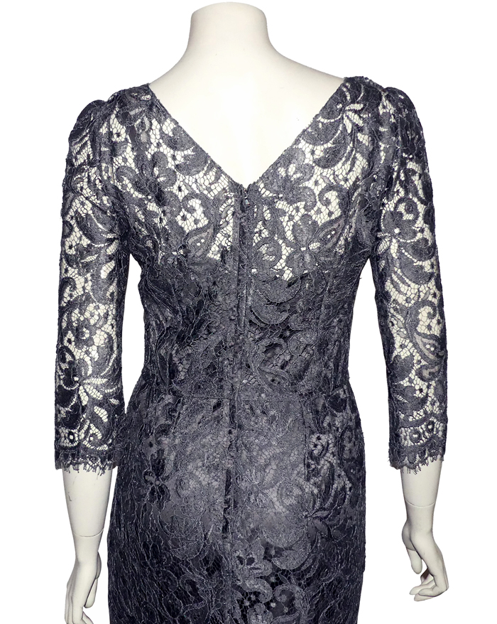 Robe Cocktail DOLCE & GABBANA - Soie Noire/Grise Taille 42 - État Impeccable