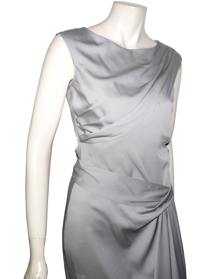 Robe Midi DVF Diane Von Furstenberg - Gris, Coupe Droite Crayon, Taille 8, Occasion Très Bon état
